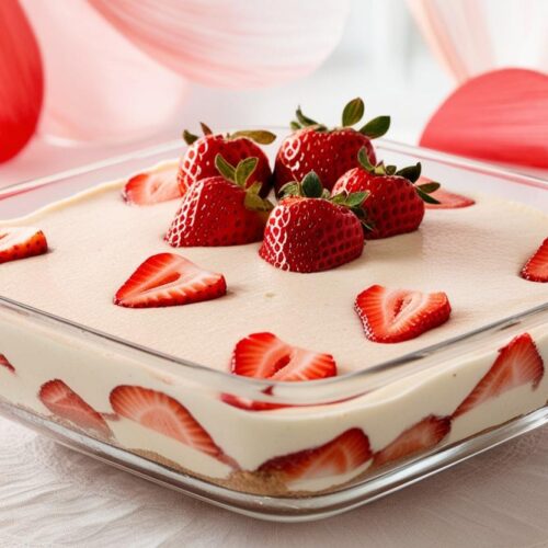 strawberry-tiramisu.-Top-layer-is-smooth-cream-garnished-with-halved-strawberries