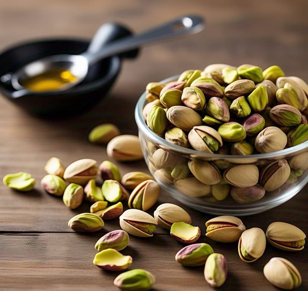 Ingredients for homemade pistachio butter